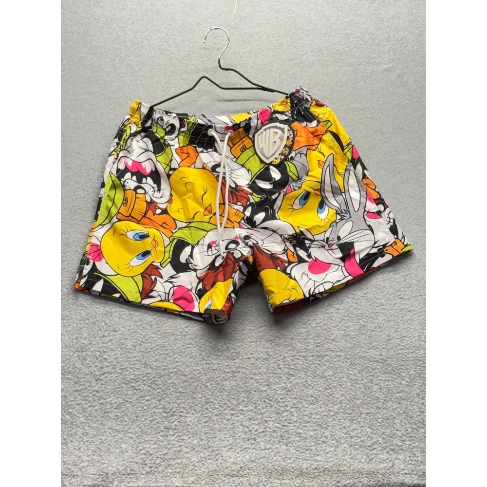 Warner Bros Looney Tunes Mens Swim Trunks Bugs Bunny Tweety Multi Color XL